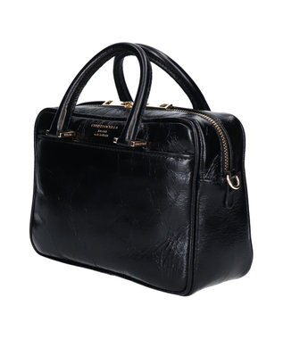 INTER-CHAUSSURES 【CHRISTIAN VILLA】スクエアレザーハンドバッグ ブラック