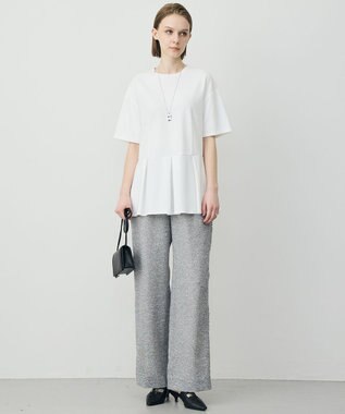 ICB L 【先行予約】サマーレノクロス ワイドパンツ オフホワイト×ブラック