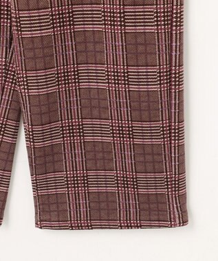 ANY KIDS レースアップ 裏シャギーワイドパンツ ブラウン×チェック