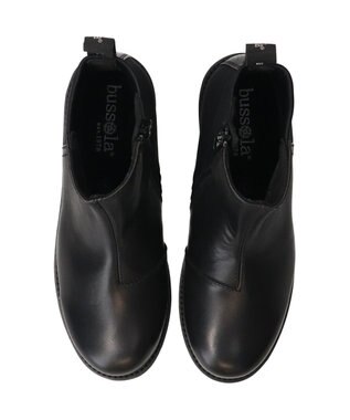 INTER-CHAUSSURES 【BUSSOLA】撥水厚底素材コンビショートブーツ ブラックコンビ