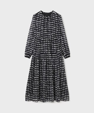 GRACE CONTINENTAL ハートキカプリントワンピース ブラック