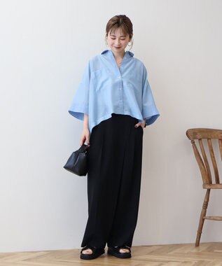 AMERICAN HOLIC Wポケットシアー半袖シャツ Light Blue