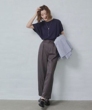 WEGO 【2026春夏新作】接触冷感フレンチスリーブT ネイビー