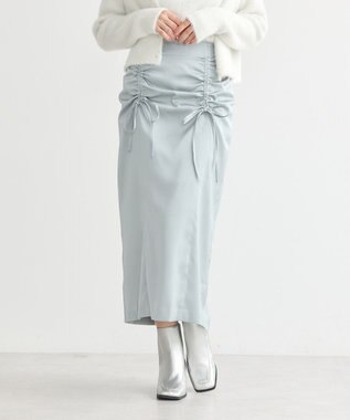 earth music&ecology フロントドロストリボンナロースカート Mint Green