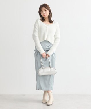 earth music&ecology フロントドロストリボンナロースカート Mint Green