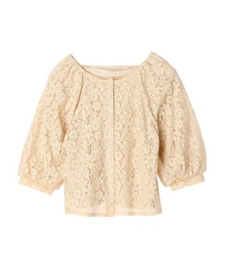 earth music&ecology フラワーレースブラウス Beige