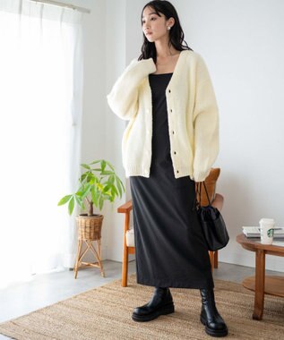 WEGO モヘアライクBIGカーディガン ホワイト