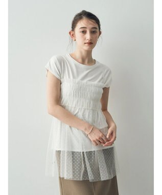 YECCA VECCA 【2点SET】マルチwayチュールオーバーキャミSET/Tee Off White