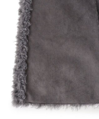 ICB 【リバーシブル着用可能】フェイクムートン ジレ チャコール系