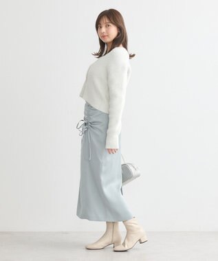 earth music&ecology フロントドロストリボンナロースカート Mint Green