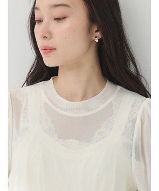 earth music&ecology ５分袖シアーインナー White