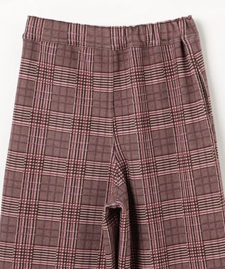 ANY KIDS レースアップ 裏シャギーワイドパンツ ブラウン×チェック