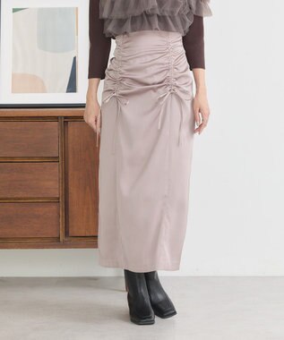 earth music&ecology フロントドロストリボンナロースカート