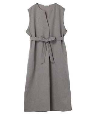 Green Parks ハイスペック共布リボン付ジャンスカ Gray Mixture