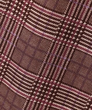 ANY KIDS レースアップ 裏シャギーワイドパンツ ブラウン×チェック