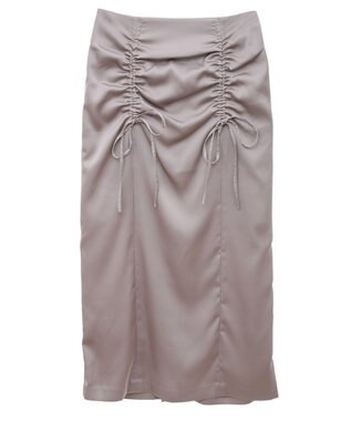 earth music&ecology フロントドロストリボンナロースカート Mocha