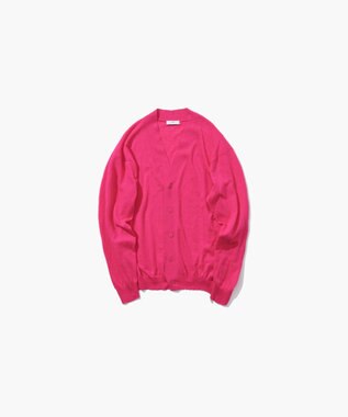 ATON RECYCLED FRESCA COTTON | Vネックカーディガン FUCHSIA