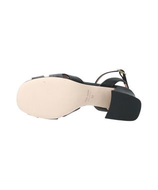 INTER-CHAUSSURES 【DUCCIO DEL DUCA】ラウンドトウアンクルストラップサンダル ブラック