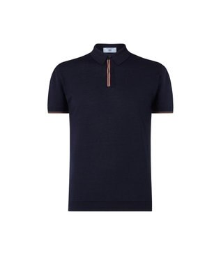 DAKS John Smedley for DAKS ハウスストライプポロシャツ ネイビー