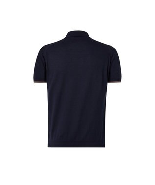 DAKS John Smedley for DAKS ハウスストライプポロシャツ ネイビー