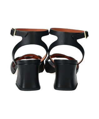 INTER-CHAUSSURES 【DUCCIO DEL DUCA】ラウンドトウアンクルストラップサンダル ブラック