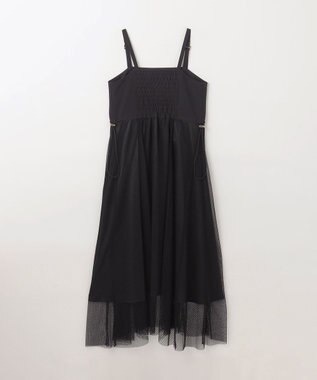 GRACE CONTINENTAL メッシュコンビキャミワンピース ブラック