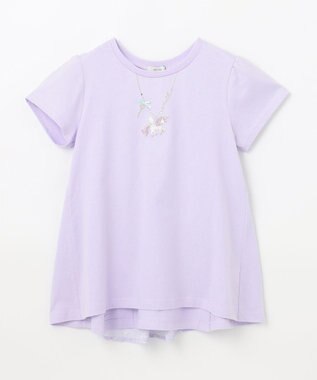 ANY KIDS 接触冷感 しろくま バックシャン Tシャツ ラベンダー×ユニコーン