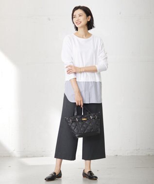 J.PRESS LADIES 【WEB限定カラーあり・洗える】T/Rアルガンシルク ワイド パンツ グレー系