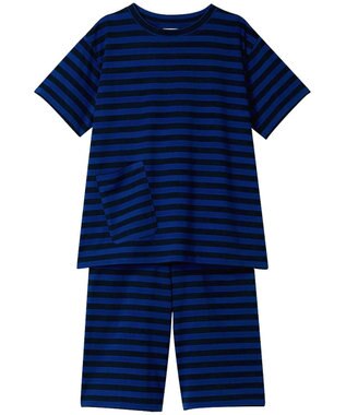  綿100％ ボーダー 半袖パジャマ