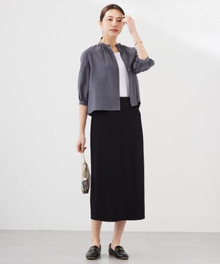 J.PRESS LADIES S 【洗える】ストレッチリブフェイス スカート ブラック系