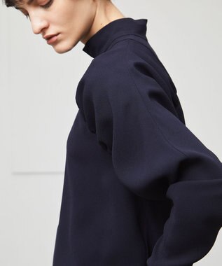 BEIGE， 【洗える】FLEUR / ギャザーブラウス Navy