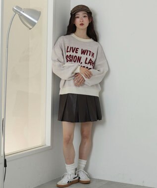 WEGO レタリングニットプルオーバー オフホワイト