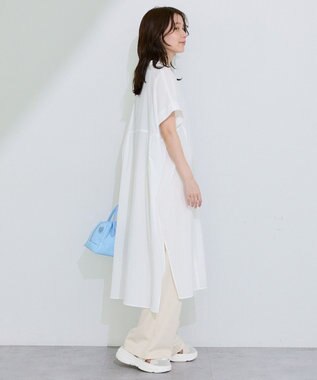 Green Parks 半袖シアースキッパーシャツワンピース Off White