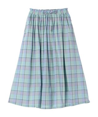 CRAFT STANDARD BOUTIQUE チェックギャザーロングスカート Mint