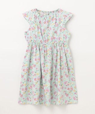 ANY KIDS プリント サマー ワンピース ミント×花柄