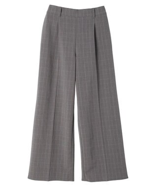 Green Parks きれいシルエットチェックワイドパンツ Glen Check