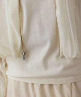 GRACE CONTINENTAL シアーニットバルーンジャケット ホワイト