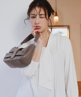 Tiaclasse 【安田美沙子さん着用・2way】リボンギャザーミニバッグ モカ