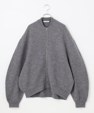 #Newans リラックスフィットドルマンニットブルゾン グレー系