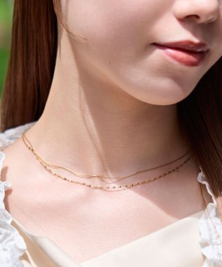 Phoebe 【金属アレルギー対応】ダブルチェーンネックレス　ゴールド/サージカルステンレス