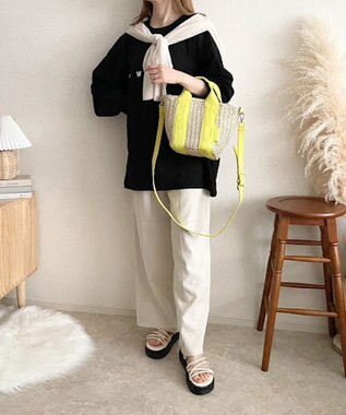 LA BAGAGERIE 【maison vert】【ペーパー素材使用】2WAYかごバッグ イエロー