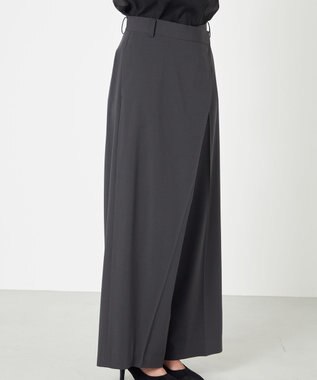 NAVE 【Nave・洗える】スパントロ ワイドラップパンツ グレー系