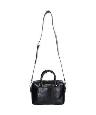 INTER-CHAUSSURES 【CHRISTIAN VILLA】スクエアレザーハンドバッグ ブラック