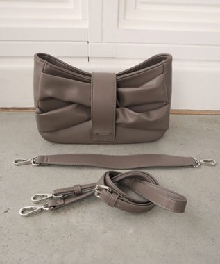 Tiaclasse 【安田美沙子さん着用・2way】リボンギャザーミニバッグ モカ