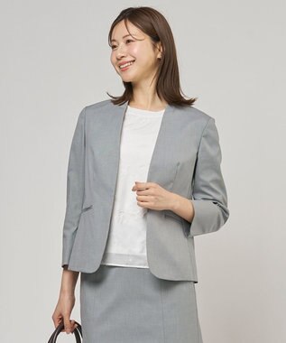  【セットアップ対応・洗える・撥水】コットンFITTY ノーカラー ジャケット