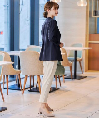 Tiaclasse 【ダブルストレッチ・洗える】カラーレスロングジャケット ネイビー
