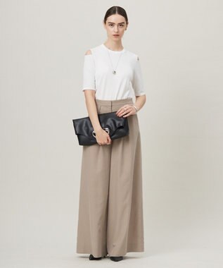 ICB 【接触冷感・UVカット・洗える】 VIS/NYハイゲージ デザインプルオーバー オフホワイト系