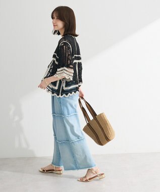 Green Parks ・ＥＬＥＮＣＡＲＥ　ＤＵＥ　カギ針風レースカーデ Ivory