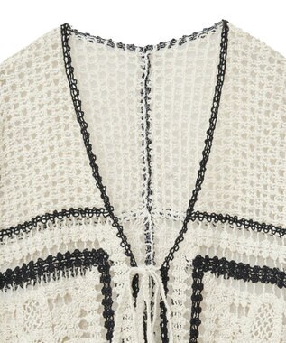 Green Parks ・ＥＬＥＮＣＡＲＥ　ＤＵＥ　カギ針風レースカーデ Ivory