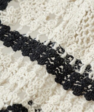 Green Parks ・ＥＬＥＮＣＡＲＥ　ＤＵＥ　カギ針風レースカーデ Ivory